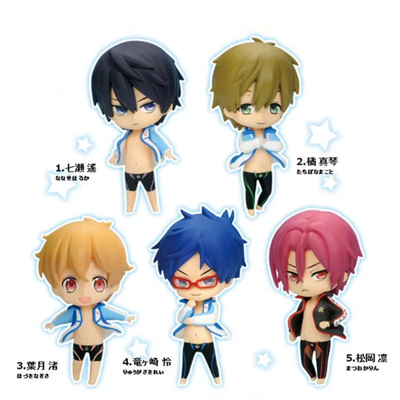Милое японское аниме бесплатно! Экшн-фигурки Iwatobi Swim Club Rin Macoto Haruka Nanase Рей ПВХ