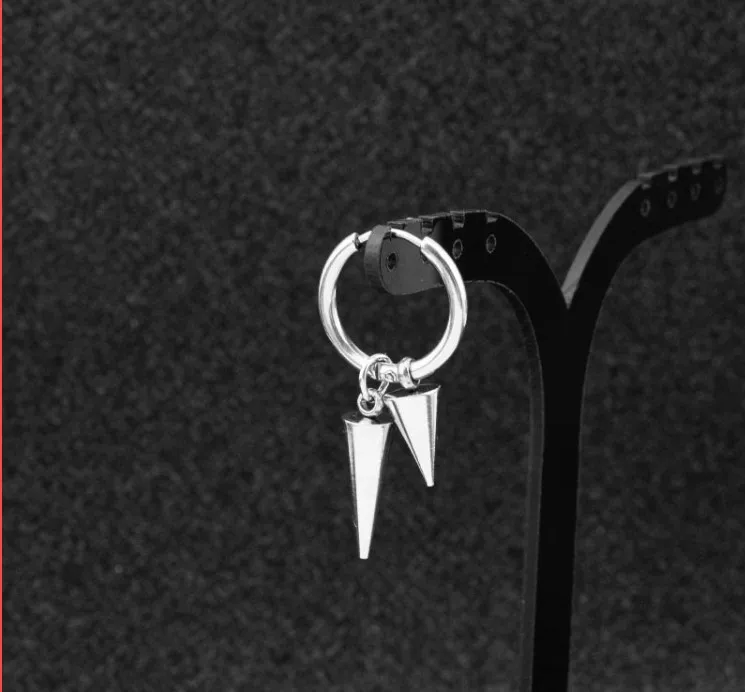 Ear ring Устанавливать модные личность Круг Круглый сережки-крестики для Для мужчин падение серьги панк-рок Стиль мужской Для мужчин серьги EH8 - Окраска металла: Ear ring