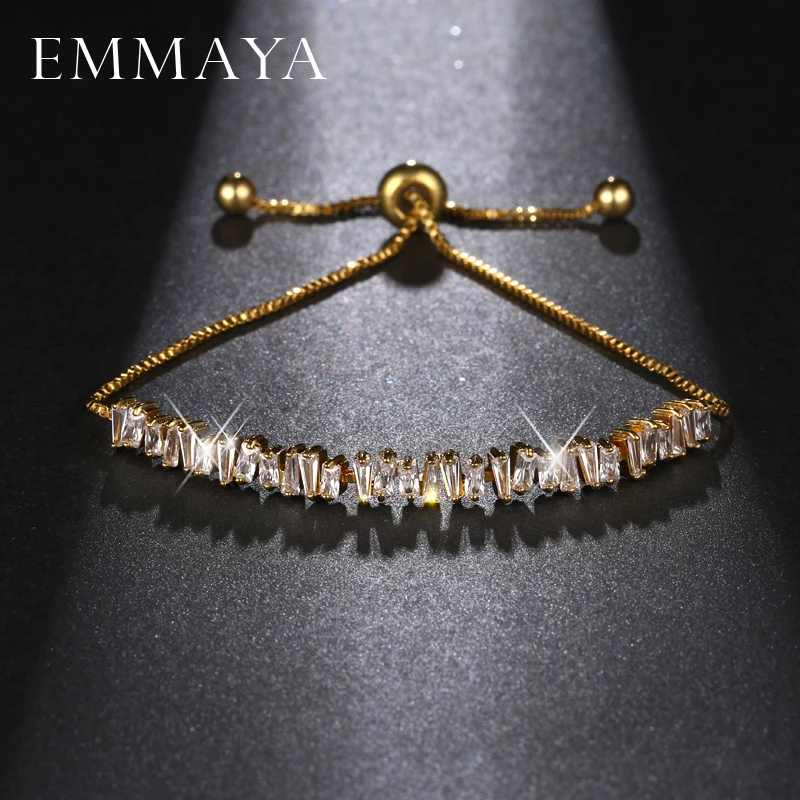 Модные новые золотистые браслеты EMMAYA из звеньев цепи и для женщин AAA кубический