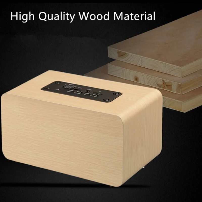 Портативный HiFi Деревянный беспроводной Bluetooth ударный динамик Bass Altavoz TF caixa de som