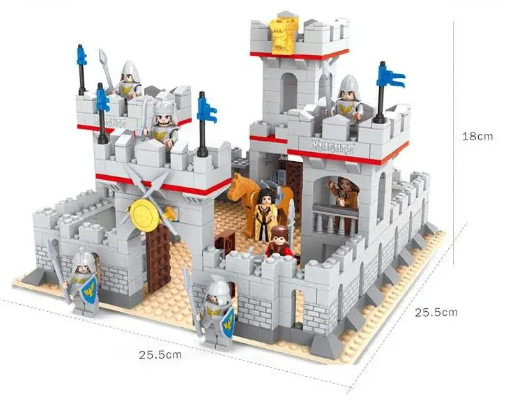 

686Pcs Girls Blocks Middle Ages City Princess Knights castle model building kits Toys for Children