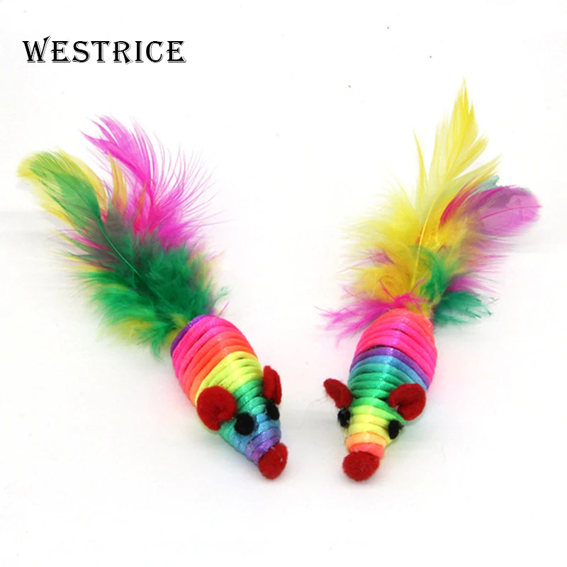 Westrice забавная игрушка для кошек 3 см Красочная искусственная Мышь Крыса кошка