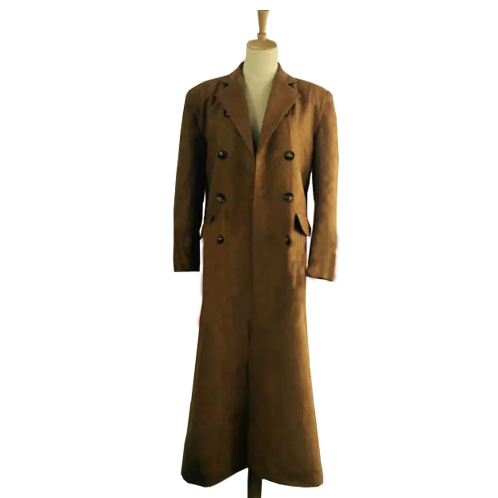 2017 доктор Доктор коричневый взрослый Мужской Длинный плащ костюм Хэллоуин