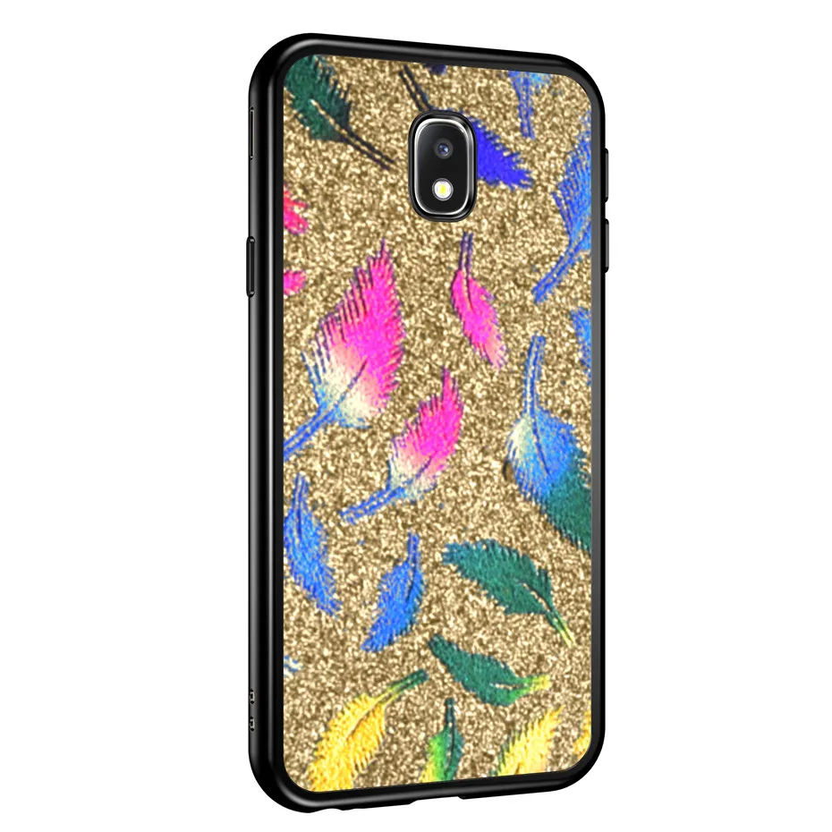 Dagudon перо чехол сверкающий с блестками для samsung Galaxy A5 A3 J3 J5 J7 2017 2016 2015 A8 A6 J4 J6 J2 2018