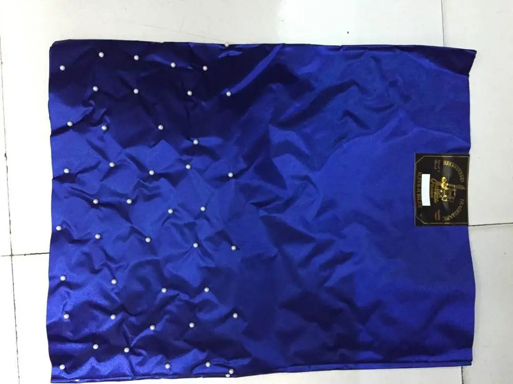 Синий Нигерия headtie, бусы Африканский headtie, sego Геле головы галстук для свадьбы в нигерийском стиле Головные уборы wrapper 2 шт много - Цвет: 38020S1401