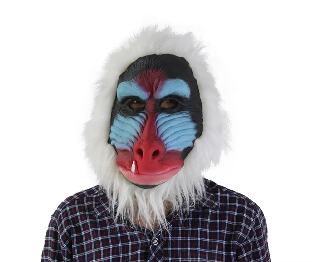 Baboon 1 шт. маска для Хэллоуина, костюм для вечеринки, товары для косплея, динозавр, утка, попугай, маскарадная латексная маска, забавные игрушки - Цвет: Baboon