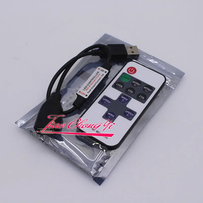 Мини USB 5V RF беспроводной светодиодный контроллер Диммер пульт дистанционного управления для USB светодиодный шнур