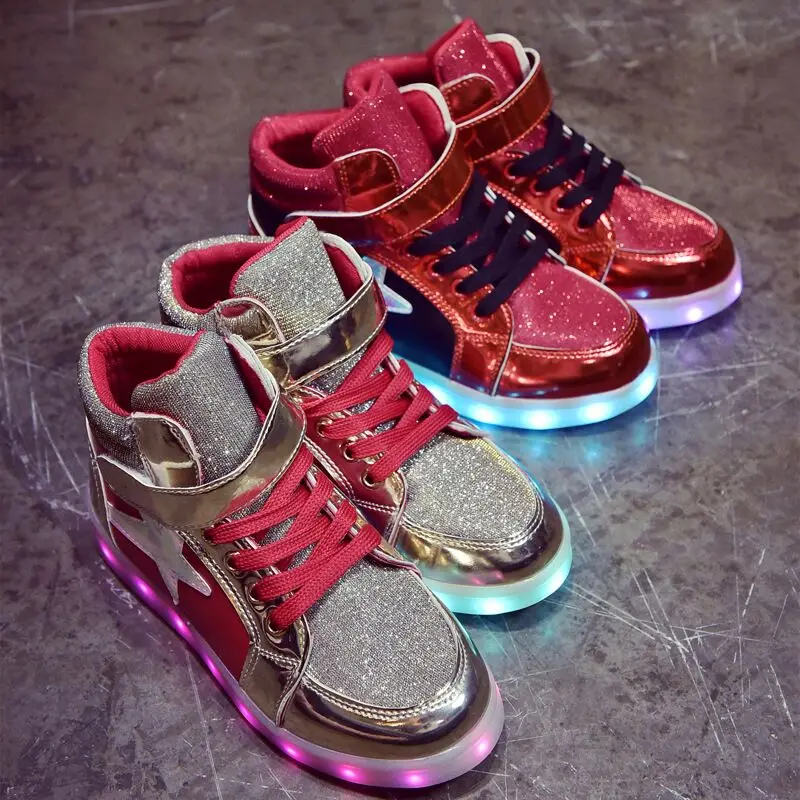 Высокий Разрез 11 Цветов На Открытом Воздухе Дети Светодиодные Светящиеся Обувь
