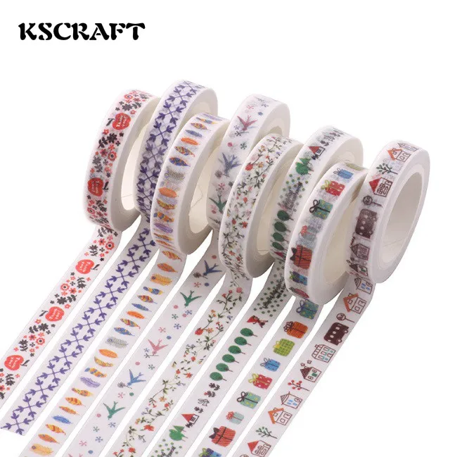 

Клейкая лента KSCRAFT 8 мм * 7 м для скрапбукинга «сделай сам», липкая декоративная Маскировочная японская бумага