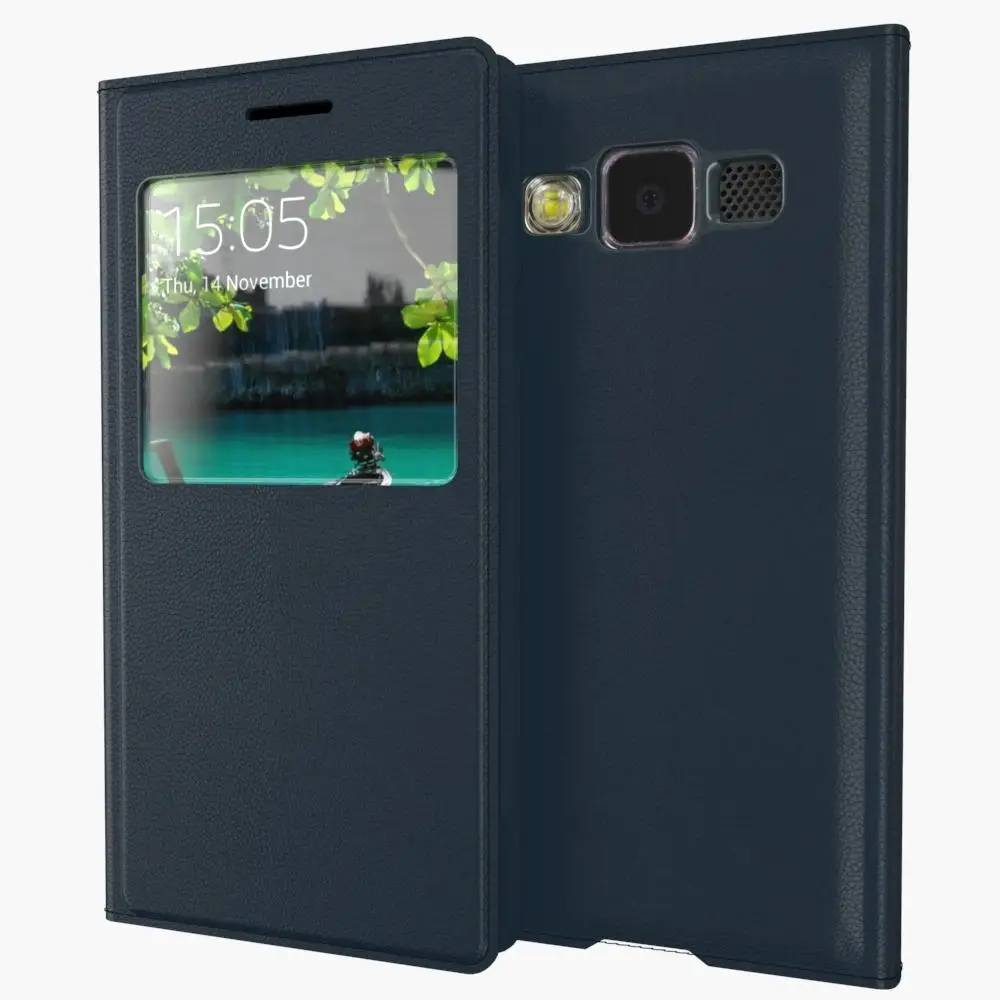 Роскошный флип-чехол из искусственной кожи для Samsung Galaxy E7 E7000 E700F с окошком
