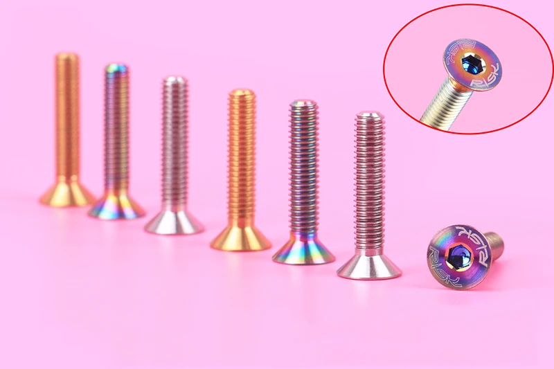 1pcs M6*30mm TC4 Titanium Ti screw Bolt For Road Bicycle MTB Bike Flat Head Headset Stem Cap TI Screw Parts | Спорт и развлечения