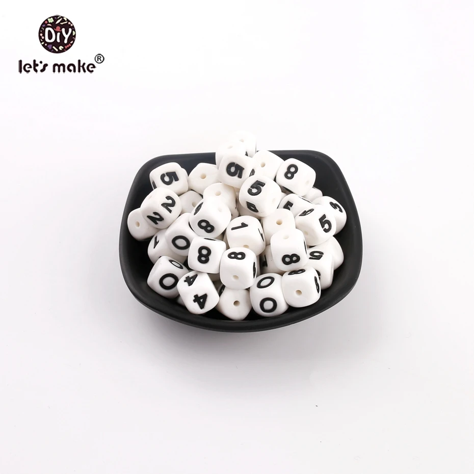 Let's make-Cuentas digitales de silicona de grado alimenticio, cuentas en 10 n&uacute;meros, collar de dentici&oacute;n de silicona sin BPA, cuentas de joyer&iacute;a, 20 Uds.-2