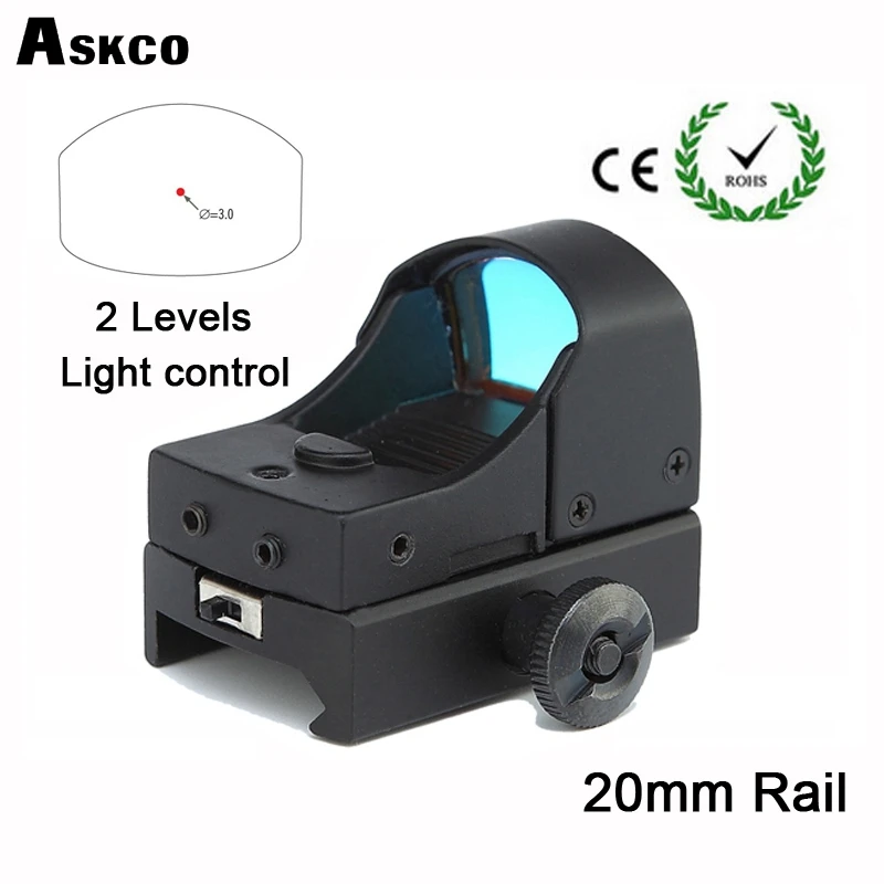 Тактический Мини прицел Askco компактный голографический с красной точкой