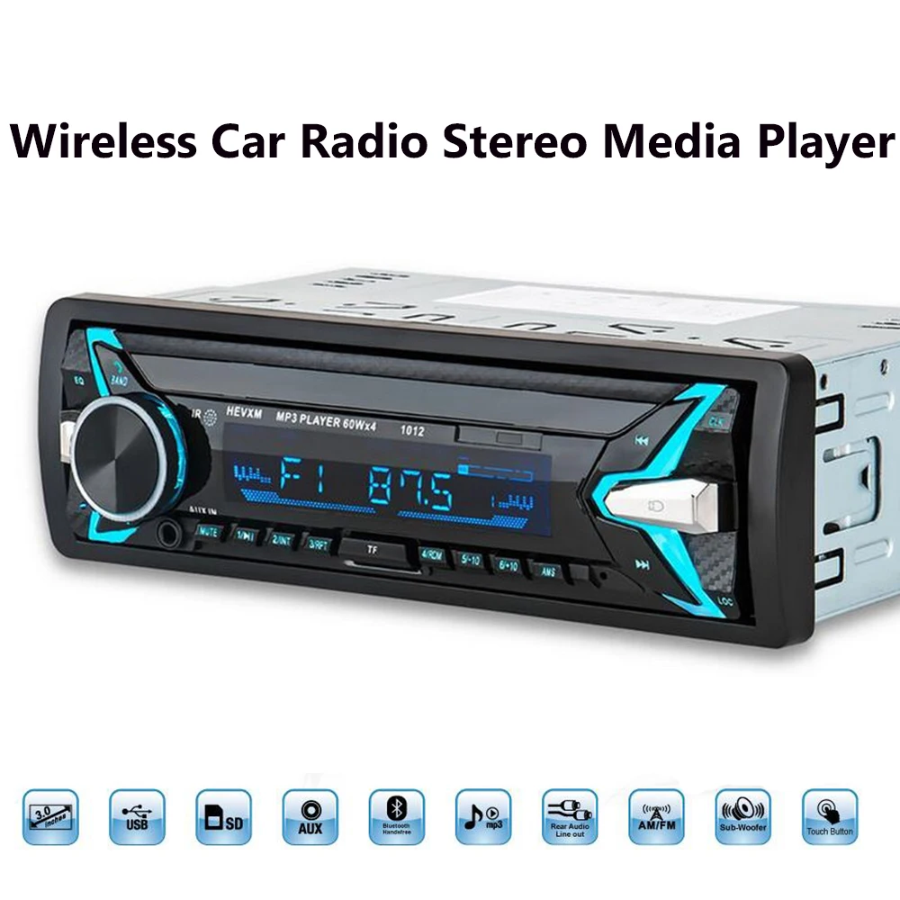 Беспроводной автомобильный радиоприемник стерео Bluetooth BT AUX USB 2018 новый WMA TF FM