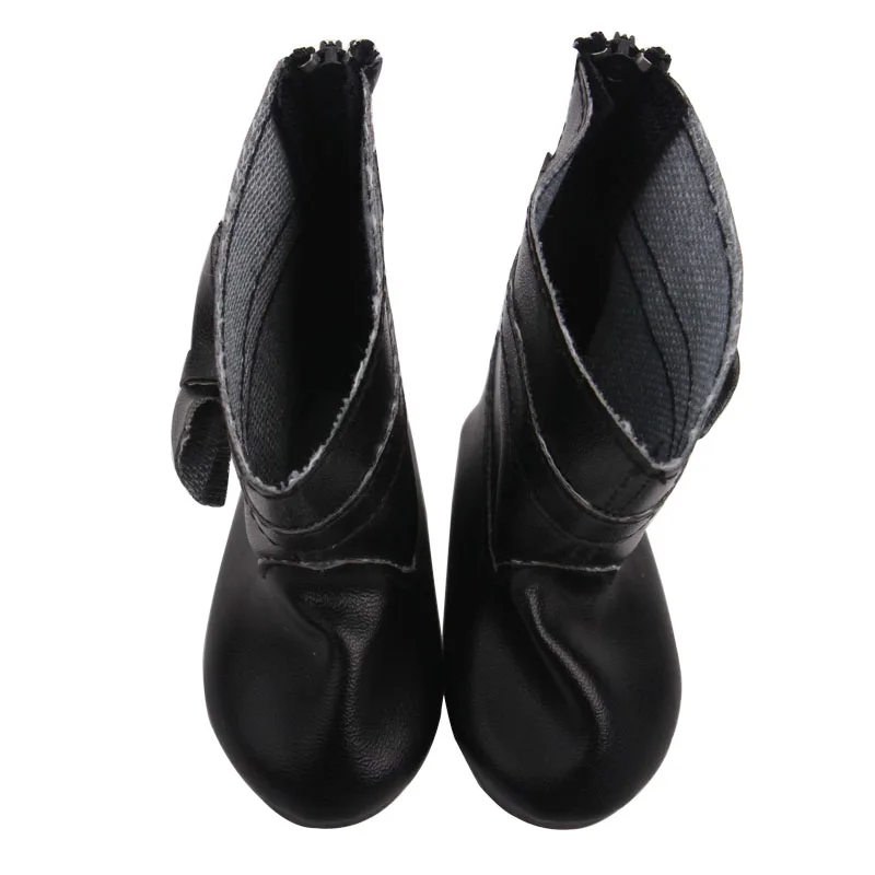 18 inch Girls doll shoes Winter black Martin boots high shoe American new born accessories Baby toys fit 43 cm baby s37 | Игрушки и