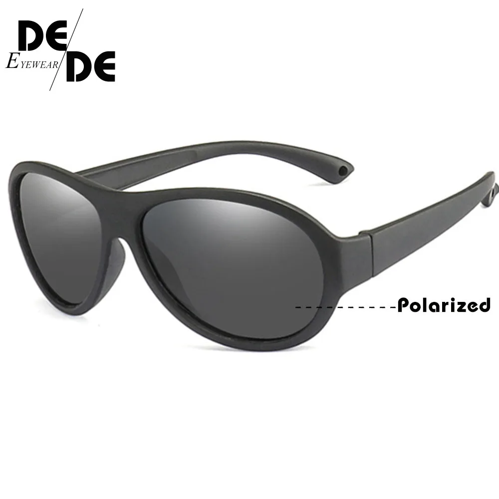 R02 black gray Очки детские Брендовые платья для маленьких девочек поляризованные солнцезащитный очки детские солнцезащитные очки гибкий безопасная оправа UV400 на день рождения рождественские подарки - Цвет линз: R02 black gray