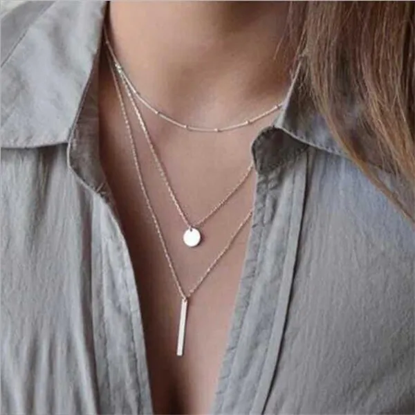 Tenande Simple Style Silver Color Clavicle Chain Triangle Cross Elephant Necklaces Pendants for Women Fashion Party Jewelry Gift | Украшения