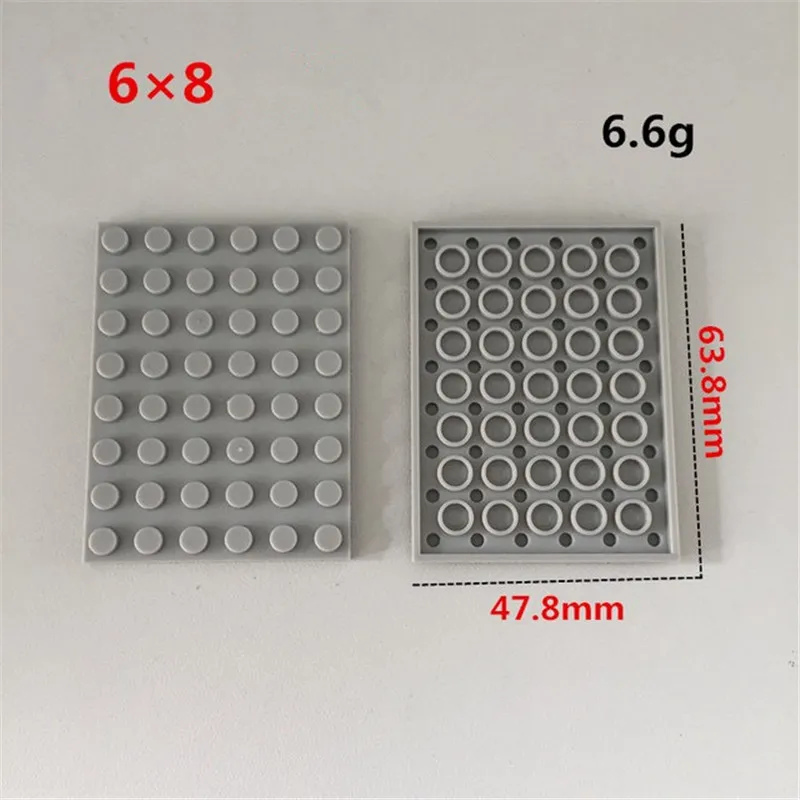 6-8 light gray 100 г/лот, строительные блоки, тонкие кирпичи, 4 размера, совместимы с известными брендами, развивающие игрушки для детей - Цвет: 6-8 light gray