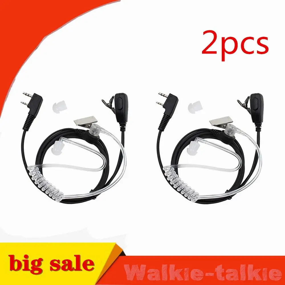 2 шт. Акустическая трубка PTT Mic 2Pin наушники иди и болтай Walkie Talkie гарнитура для Kenwood