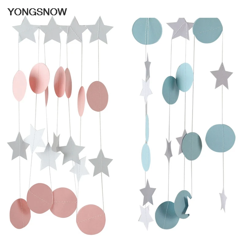 2 м бумага в горошек Гирлянда звезда круглый Висячие баннеры Декор на свадьбу