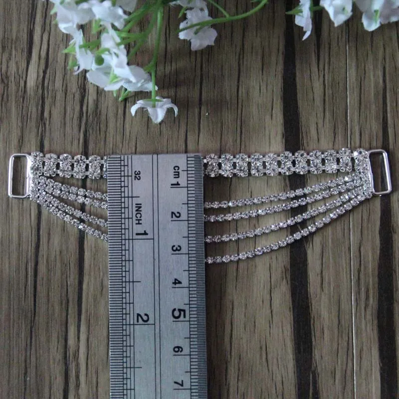 Free Shipping 20pcs/lot 7'' Rhinestone Connector Shoe Buckle Apparel Buckle Bikini Connector Headband Connector LSRC62201
