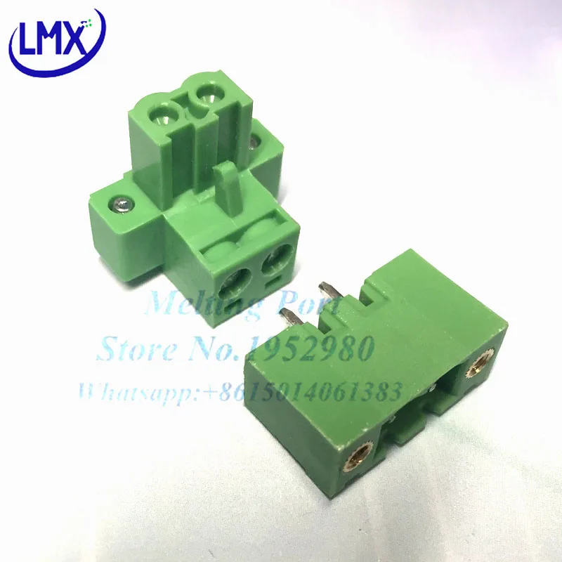 20Set 5.08MM Pitch PCB Pluggable Terminal Block Connector 2/3/4/5/6/7/8/9/10/11/12P Straight Pin KF2EDGKM With Flange Ears Green |
