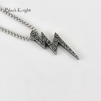 black knight vintage silver color potholes lightning pendant necklace mens unique fashion jewelry lightning necklace blkn0752