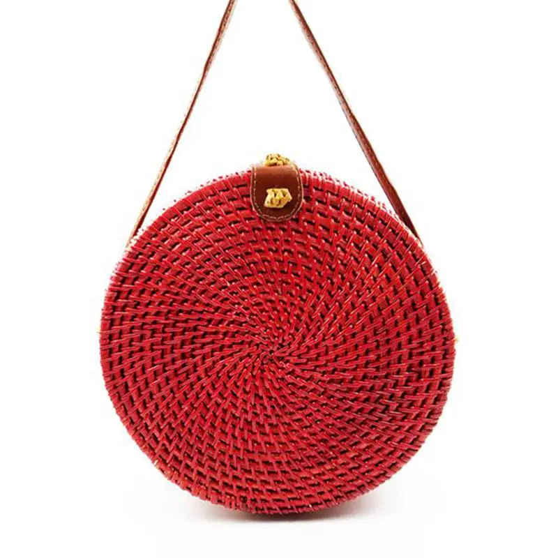 Новинка 2020 круглая соломенная сумка женские летние сумки из ротанга ручная