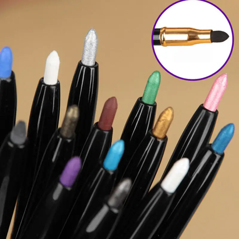 Водонепроницаемый авто вращения жемчужные тени карандаш для век лежа шелкопряда