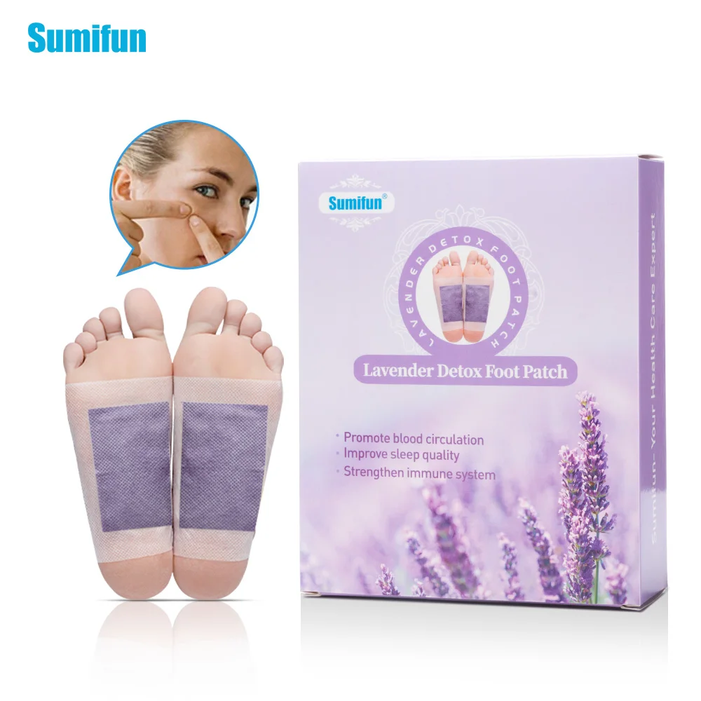 Sumifun лаванда эфирное масло бамбук уксус детоксикация ног пластырь клейкий