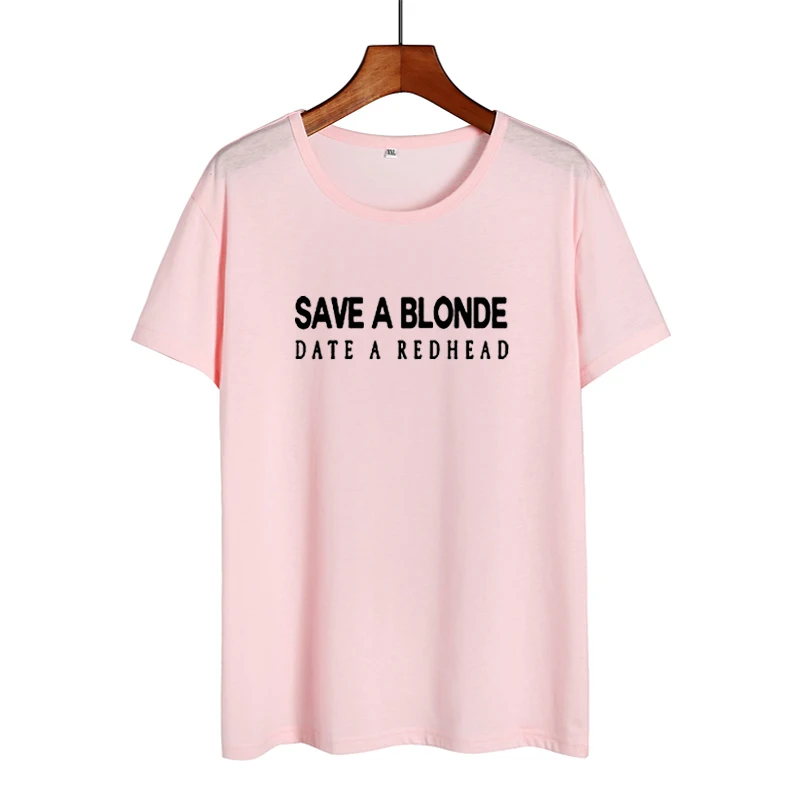 Футболка с надписью Save A Blonde Date RED вдохновляющая Феминистская черно белая