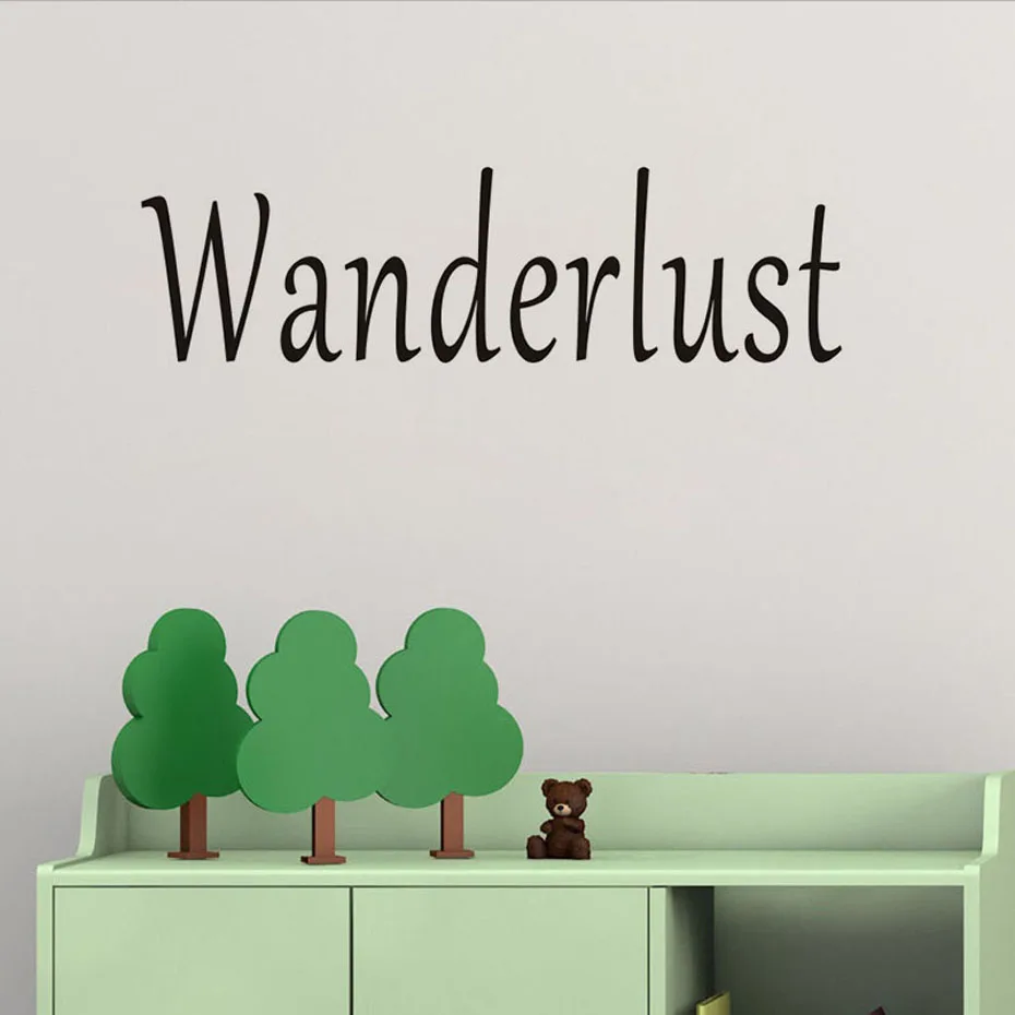 Wanderlust стены характер Стикеры для кафе Спальня окна двери украшения комнаты ПВХ