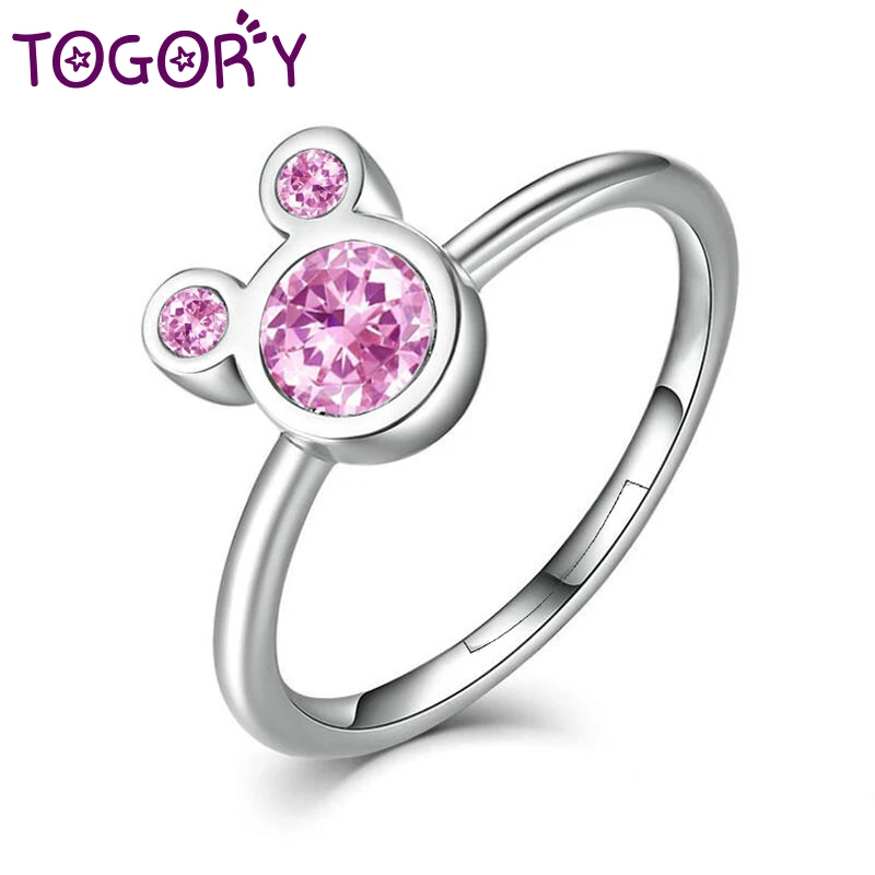 TOGORY, модное Фирменное кольцо с бантом, складываемое, микро кольцо, CZ, кольцо на палец для женщин, лучший подарок, ювелирное изделие - Цвет основного камня: R22