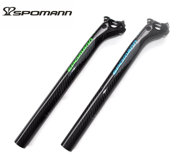 SPOMANN полностью углеродное волокно велосипедная Подседельный штырь 3K Глянец MTB