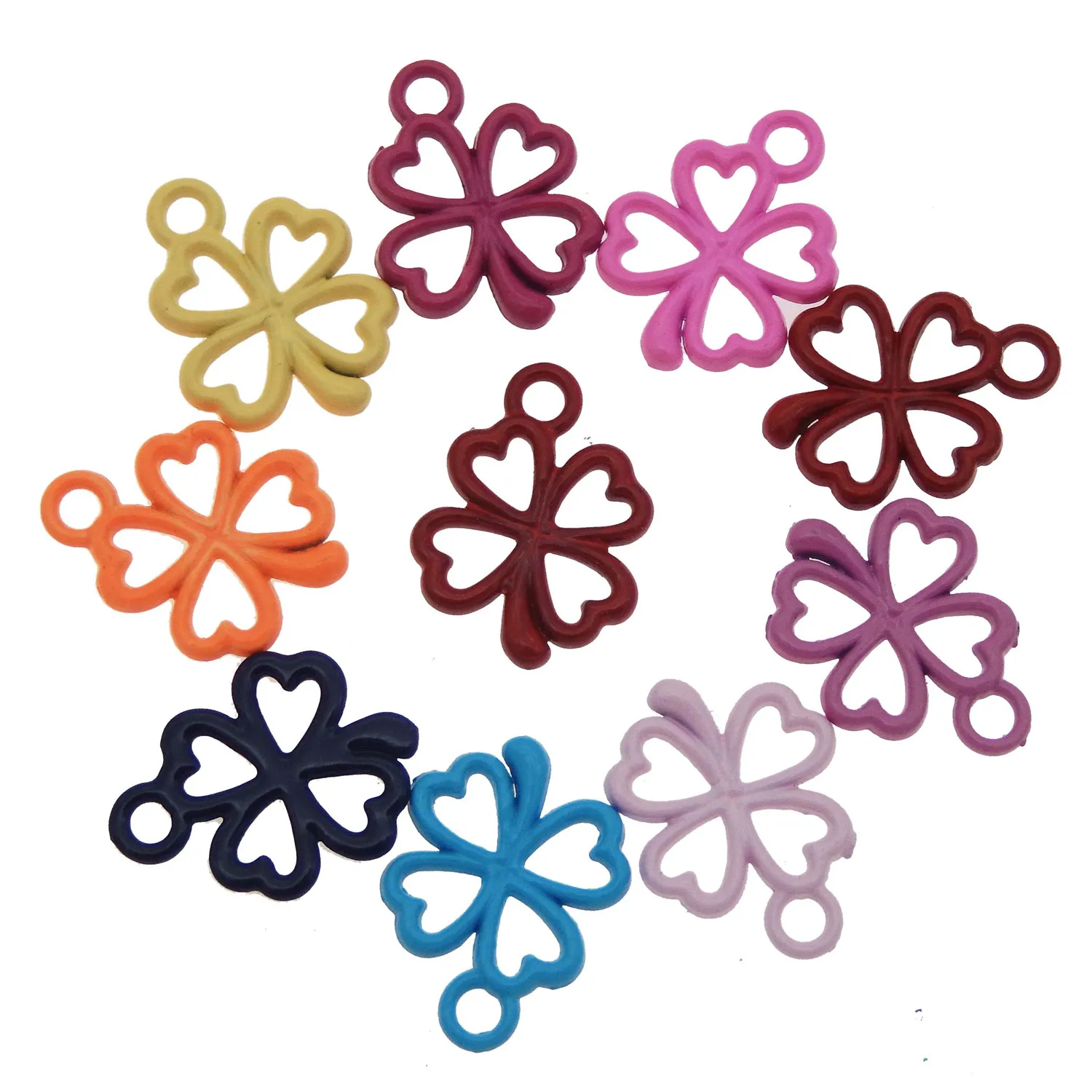 GraceAngie Mixed Color Clover Lucky Grass Pendant Hanging Accessories 30pcs/pack Zinc Alloy Anniversary Souvenir | Украшения и