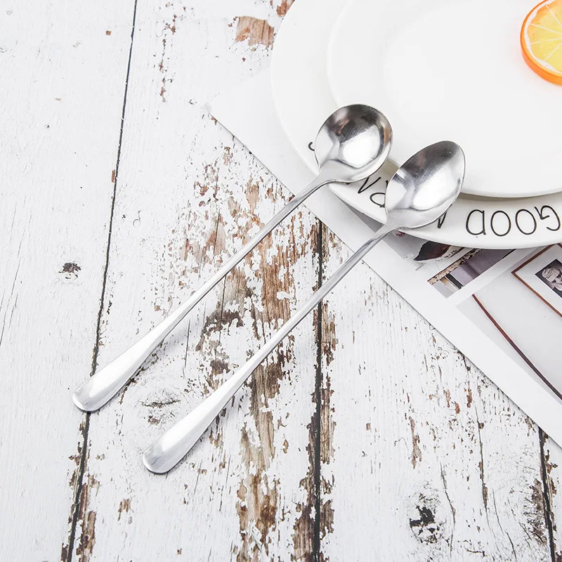 Ложки с длинной ручкой для мороженого чая кофе десерта ложки из нержавеющей