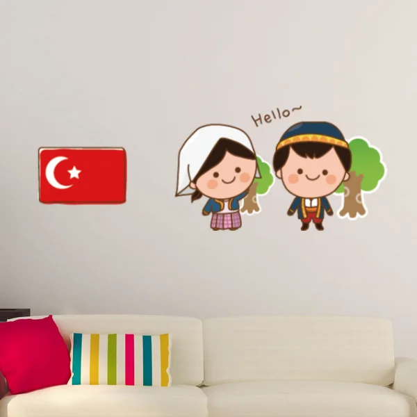 Турецкая иллюстрация модный Свадебный декор виниловая Водонепроницаемая