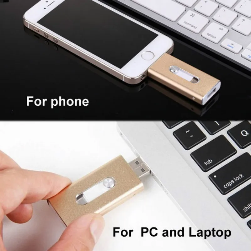 USB флеш накопитель 16 ГБ 32 64 для iPhone 7 Plus 6 5 5S Lightning to Metal Pen Drive U Disk iOS10 memory stick 128 IOS9|64gb