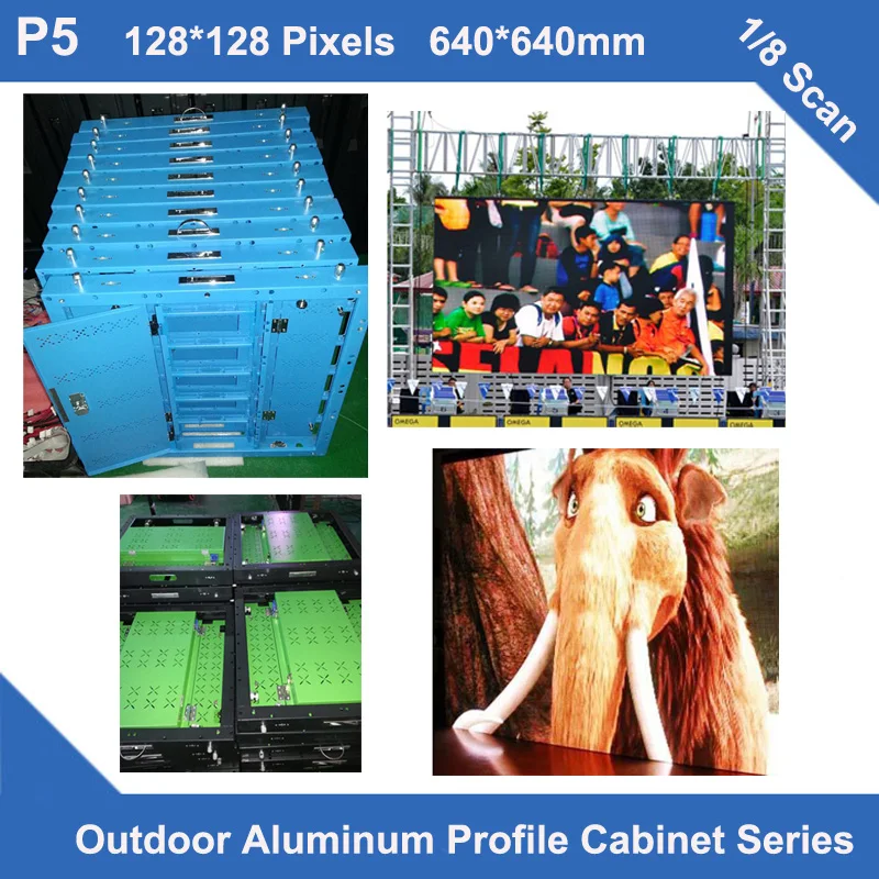 Koop TEEHO P5 Led-paneel Teken Outdoor Slanke Aluminium Profiel Kast 640mm * 640mm 1/8 Scan Reclame Panel Billboard Led Video Scherm