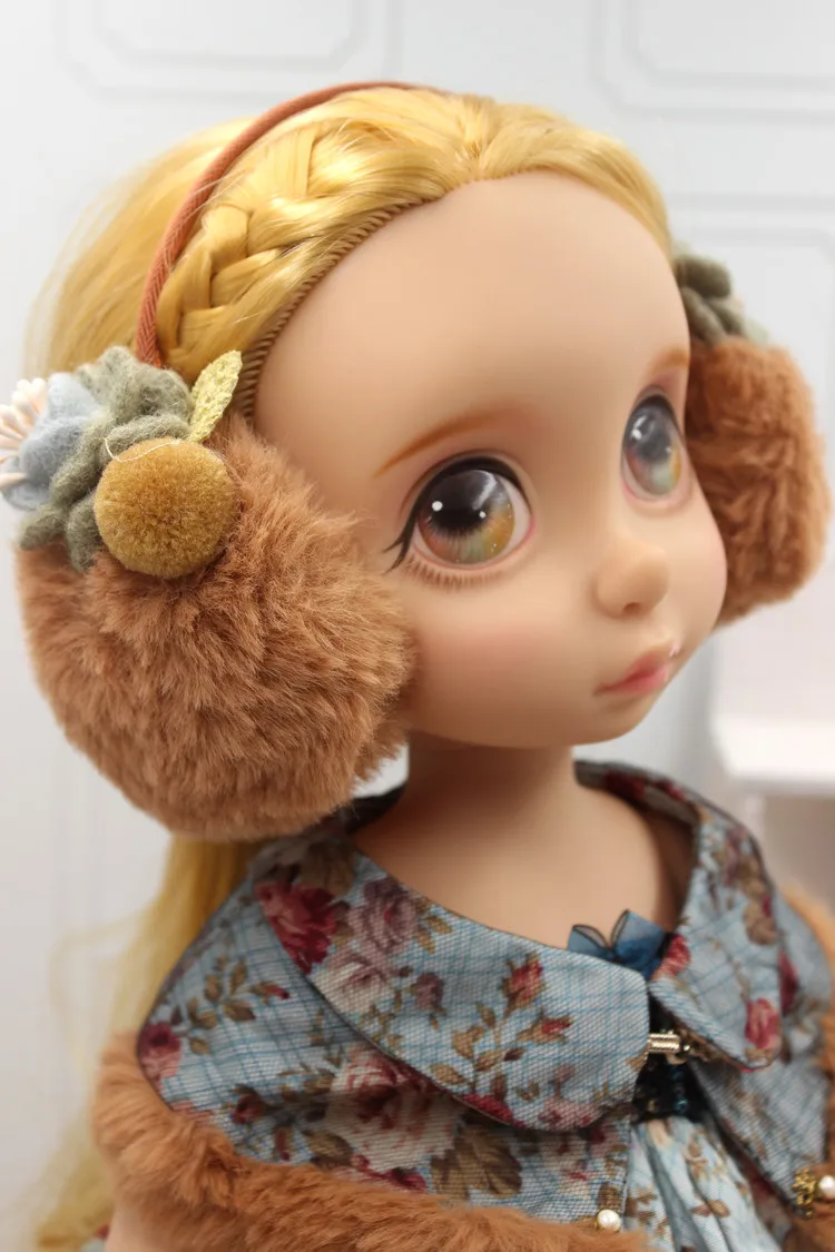 Новинка 1 шт. зимние наушники в виде цветов коричневые для кукол Blyth Holala 1/6