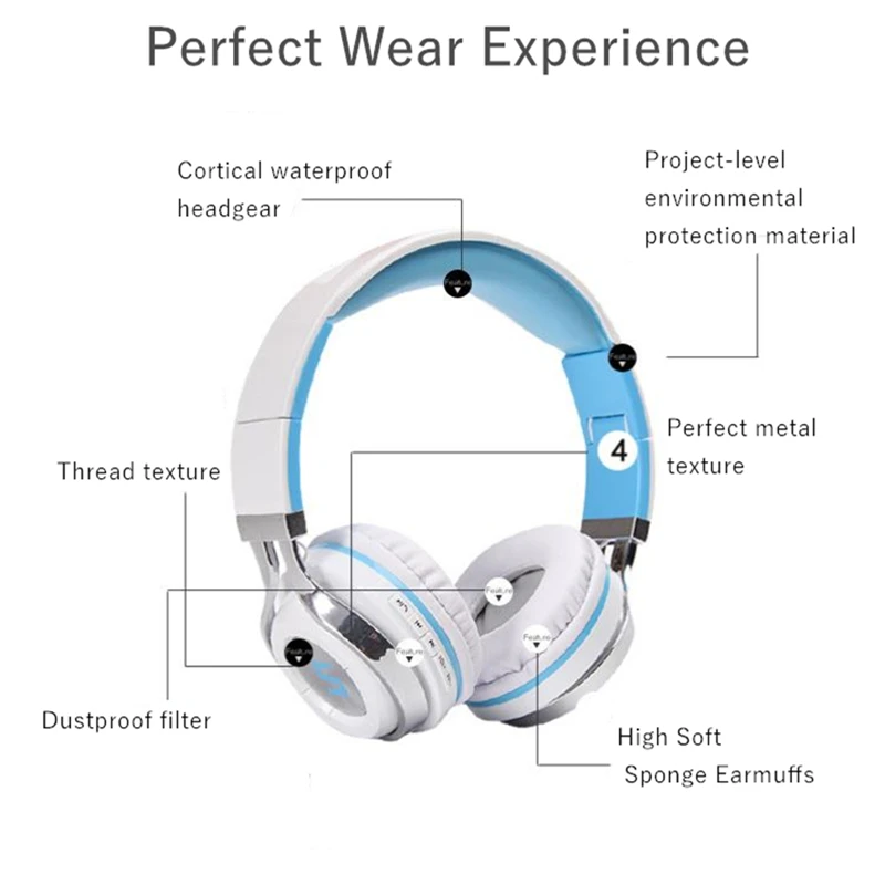 Брендовые Складные Bluetooth наушники беспроводные стерео бас 4 0 гарнитура головная