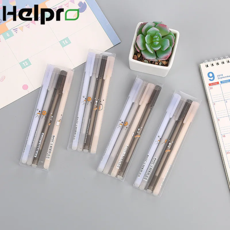 Helpro 4 шт./лот каваи медведь синие чернила стираемая ручка Канцелярия для учеников