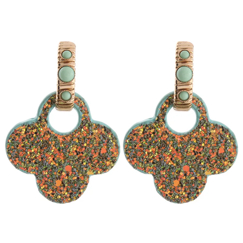 Swjyy Flash Clover Dorp Серьги из кожи большие серьги кольцо для женщин медная серьга
