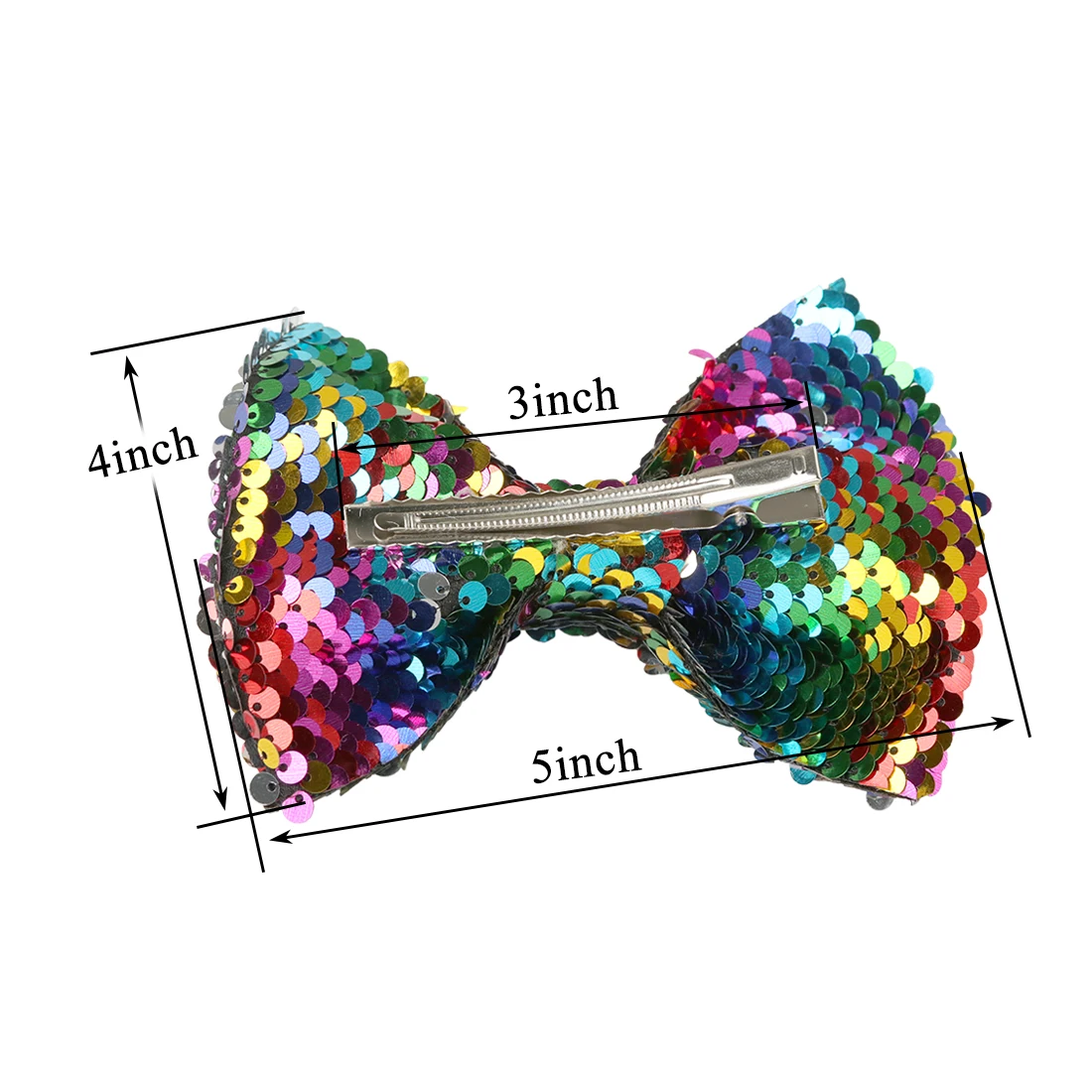 10pcs/lot 5Inch Rainbow Reversible Sequin Hairbows Double-Side Changable Hair Clip Barrette Kids Accessories | Детская одежда и