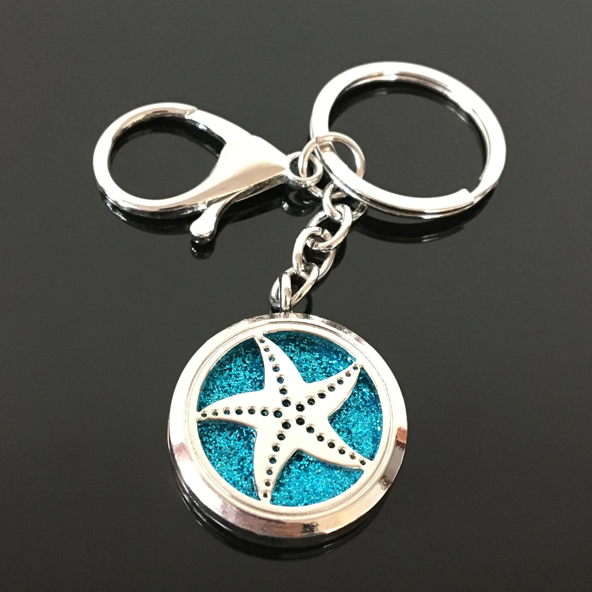 Милые серебряные кольца для ключей с морской звездой диффузор эфирного масла
