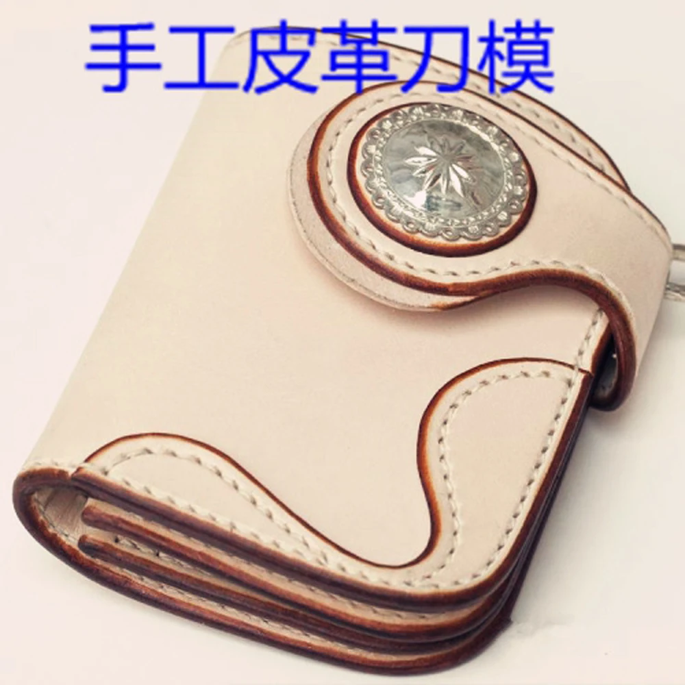 DIY Кожа ремесло сложенный Уголок украшения бумажник на кнопке высечки нож формы