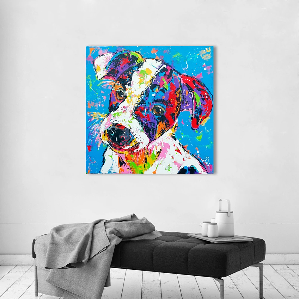 HDARTISAN Vrolijk Schilderij настенная живопись на холсте животное милое изображение щенка