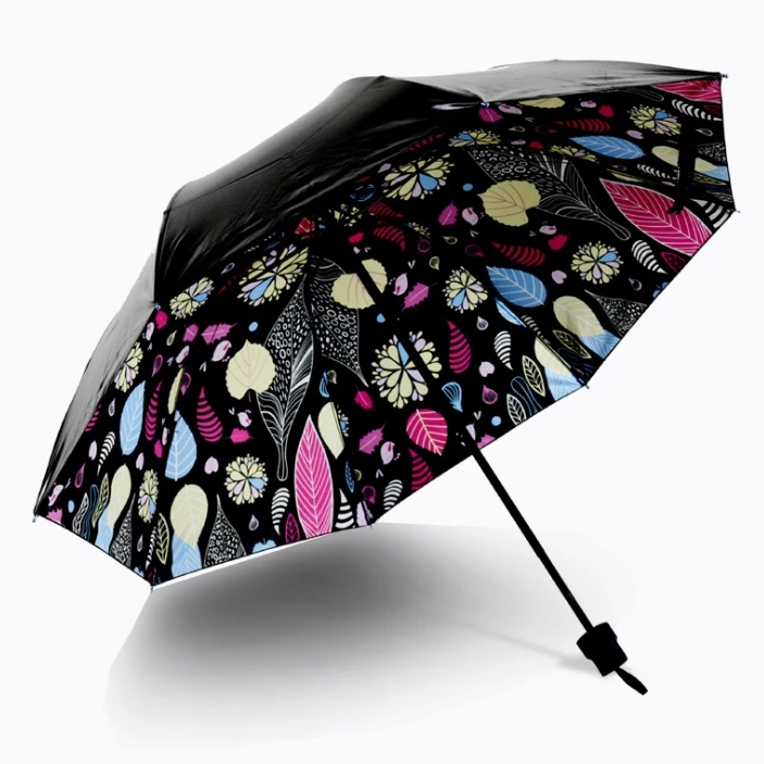 Складной зонт для рисования лилий с листьями цветами дождевиком женский