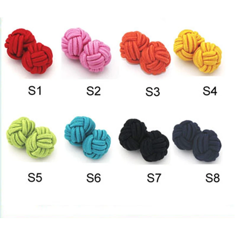 Модная мужская рубашка классическая двойная веревка мячи в форме узла запонки