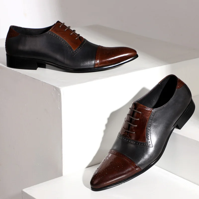 Мужские туфли оксфорды из натуральной кожи для мужчин Роскошные модельные
